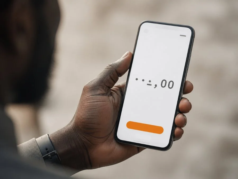 Application de paiement tenue en main